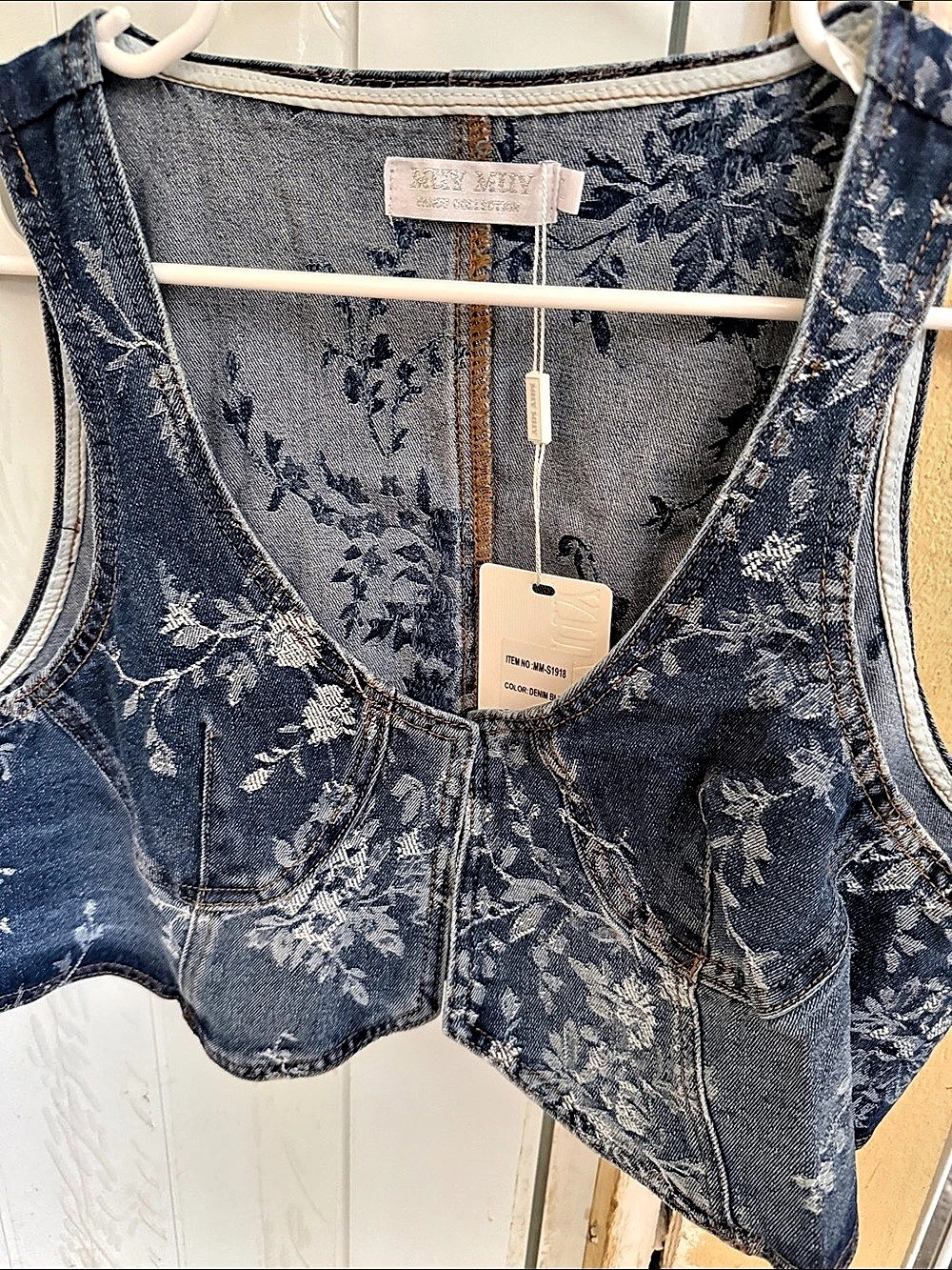 Milly Floral Denim Mini Dress NWT in Blue